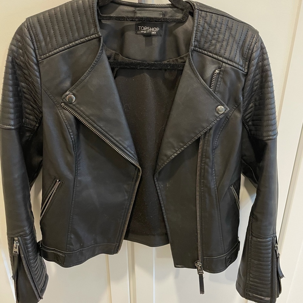 Topshop Black leather jacket